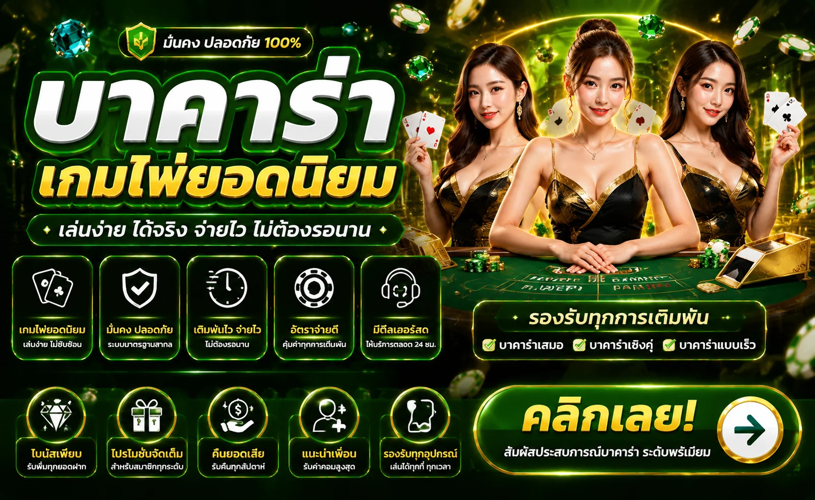 คาสิโนออนไลน์ watjai89 บาคาร่าสด เกมโต๊ะครบวงจร